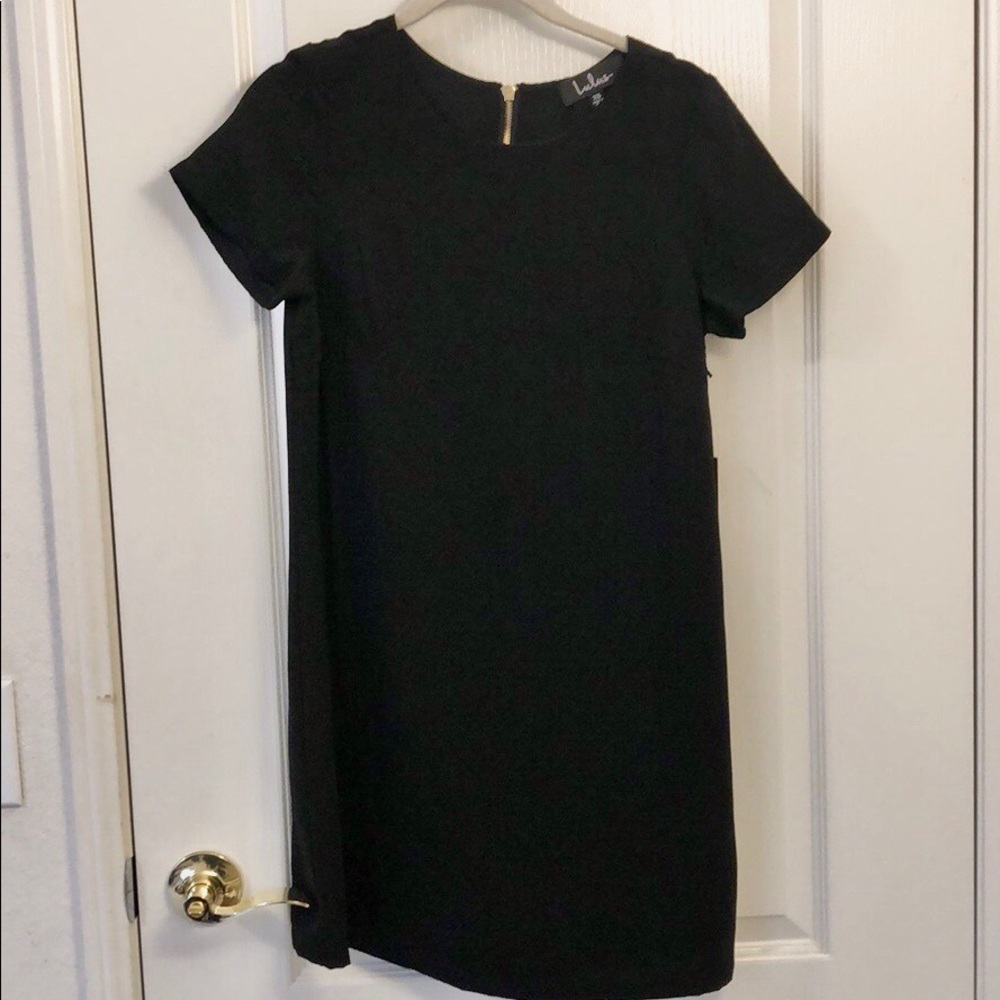 Lulus shift and shout black shift dress
